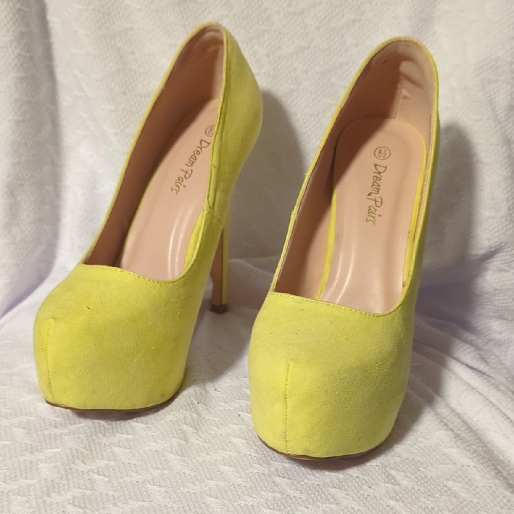 Dream Pairs Yellow Platform Heels